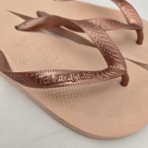 HAVAIANAS blush Pink Rubber Thong Flip Flop Sandals 39 40 9 10 Beach Bohemian - Picture 4 of 7